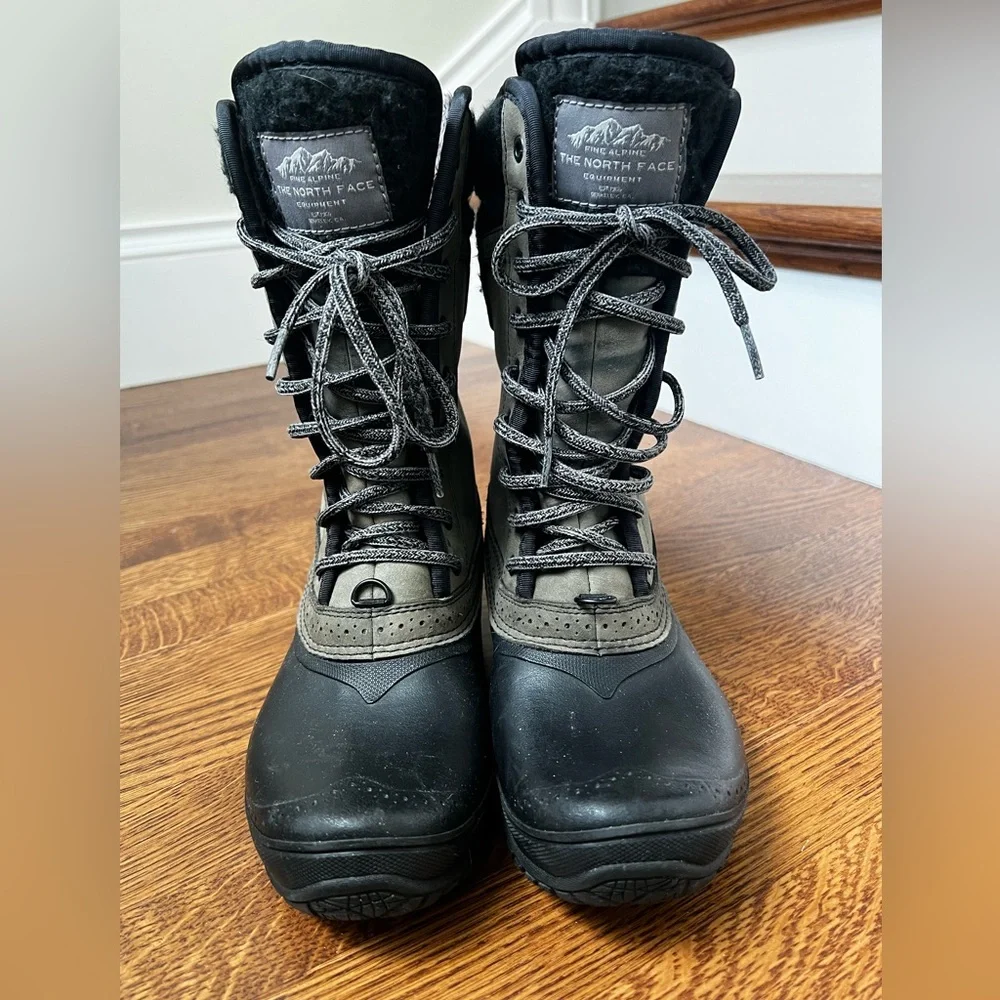 NORTH‎ FACE Shellista II Tall Mid Boots Winter Hiking Gorpcore Faux Fur Warm 6